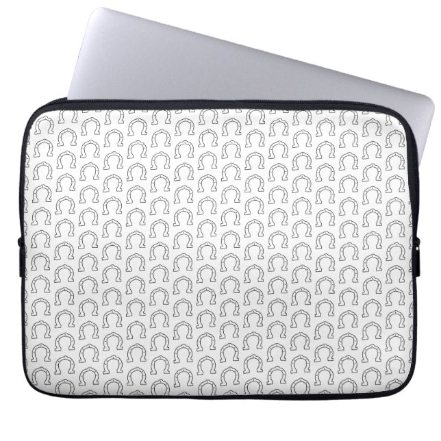 Horse Riding Gang Horseshoe Print Laptop Sleeve (Front)