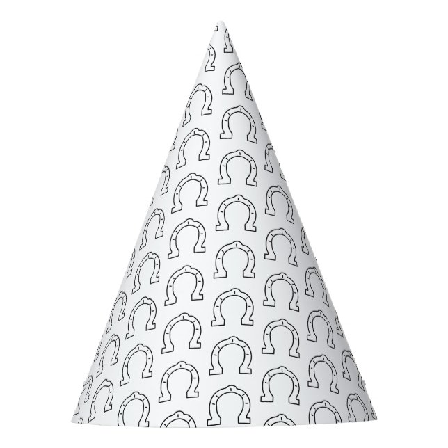Horse Riding Gang Horseshoe Print  Party Hat (Front)