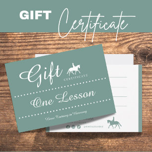 Horse Riding Gift Certificate Gift Card