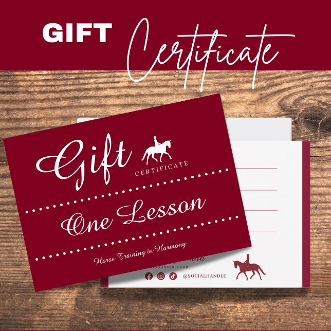 Horse Riding Gift Certificate Gift Card (Horse Riding Gift Certificate Gift Card)