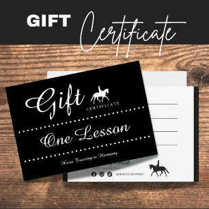 Horse Riding Gift Certificate Gift Card