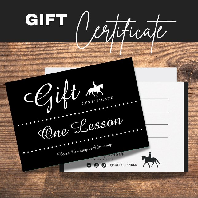 Horse Riding Gift Certificate Gift Card (Horse Riding Gift Certificate Gift Card)