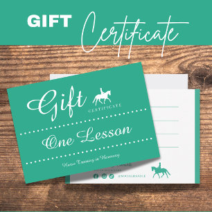 Horse Riding Gift Certificate Gift Card