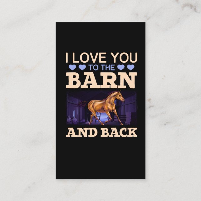 Horse Riding Girl Barn Equestrian Love Business Card (Front)