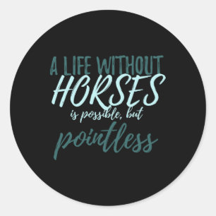 Horse Riding Girls Women Equestrian Horseback Classic Round Sticker