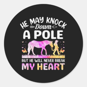 Horse Riding Girls Women Equestrian Horseback Classic Round Sticker