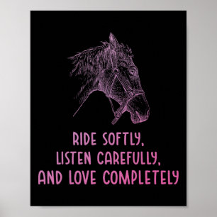Horse Riding Girls Women Equestrian Horseback Poster