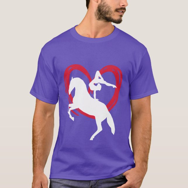 Horse Riding Heart Gymnastic Equestrian Vaulting f T-Shirt (Front)