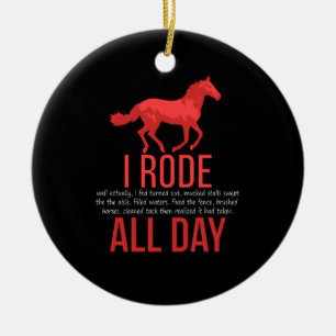 Horse Riding - Horse Ride Gift Ceramic Tree Decoration