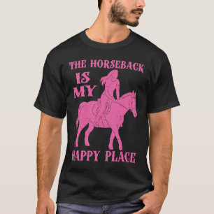 Horse Riding Horseback my Happy Place Horse Vaulti T-Shirt