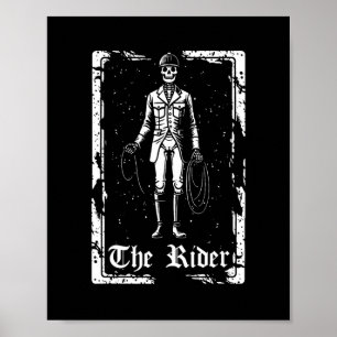 Horse Riding Horseback Rider - Skeleton Tarot Card Poster