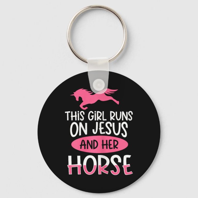 Horse Riding Jesus Horseback Equstrian  Key Ring (Front)