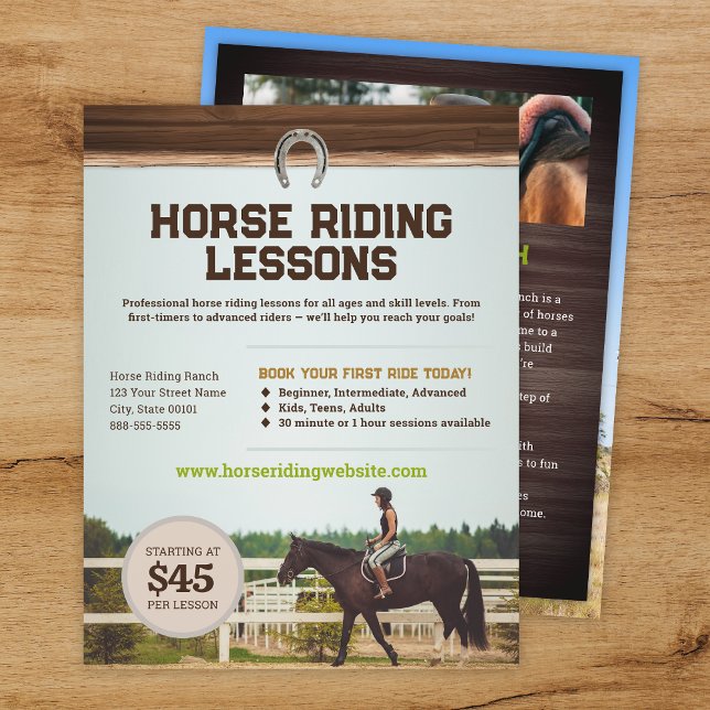 Horse Riding Lessons Flyer Template (Creator Uploaded)