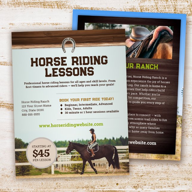 Horse Riding Lessons Flyer Template (Creator Uploaded)