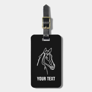 Horse riding luggage tag label with custom text