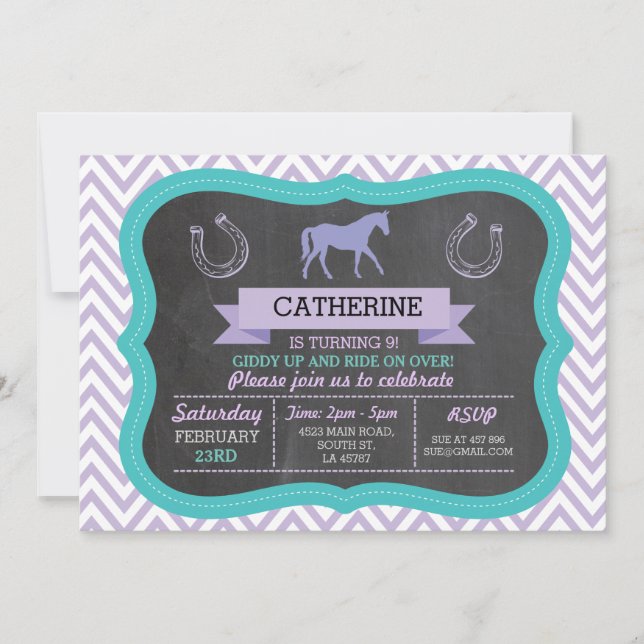 Horse Riding Party Invite Pony Invitation Invite (Front)