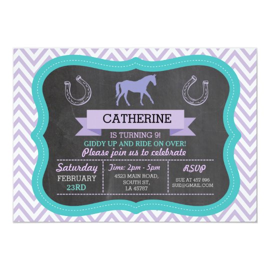 Horse Riding Party Invite Pony Invitation Invite
