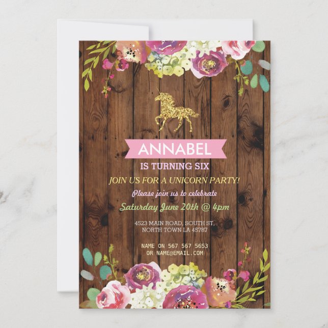 Horse Riding Party Invite Pony Wood Invitation (Front)