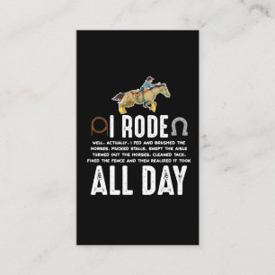Horse Riding Pony Funny Horseback Horse Lover Business Card