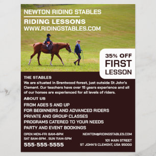 Horse Riding Portrait, Riding Instructor, Academy Flyer