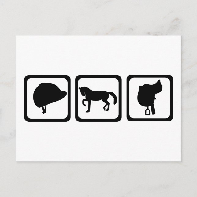 Horse - riding postcard (Front)