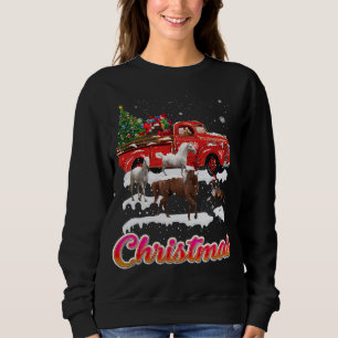 Horse Riding Red Truck Christmas Tree Horse Xmas Sweatshirt