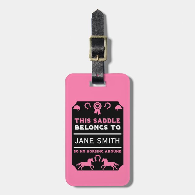 Horse Riding Saddle Luggage Tag (Front Vertical)