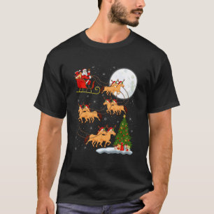 Horse Riding Santa Sleigh Flying Funny Magical Chr T-Shirt