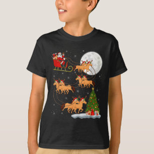 Horse Riding Santa Sleigh Flying Funny Magical Chr T-Shirt