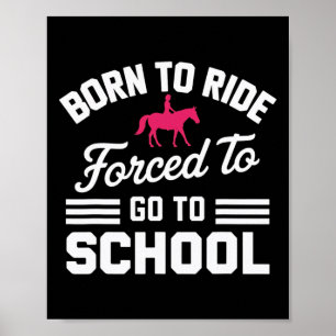 Horse Riding School Girl Equestrian Poster