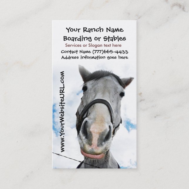 Horse Riding Stables or Boarding Services Business Card (Front)