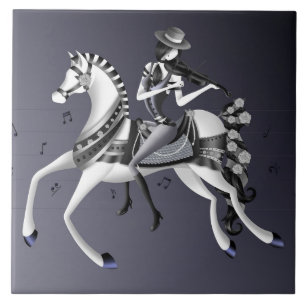Horse Riding Violinist Tile