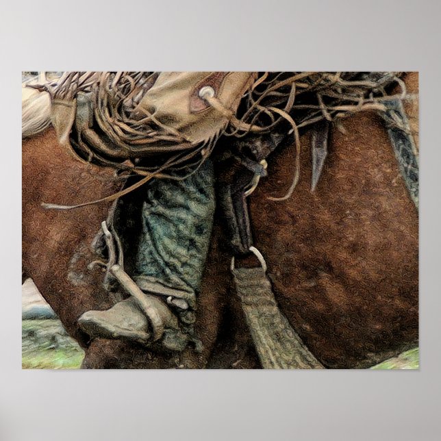Horse Riding Western Rodeo Cowboy Poster (Front)