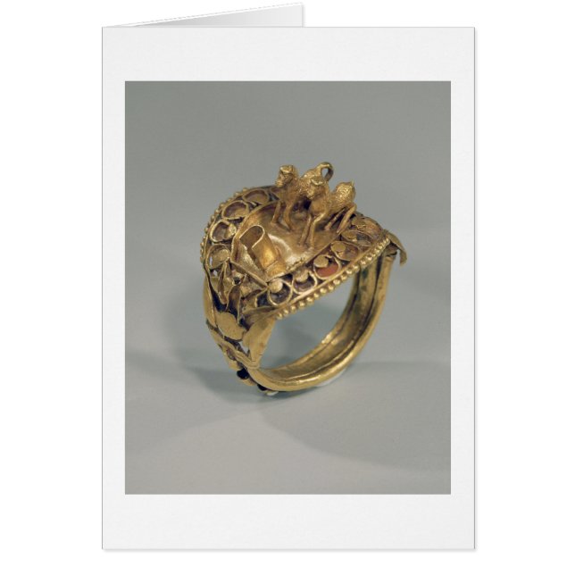 Horse ring (gold and cornelian) (Front)