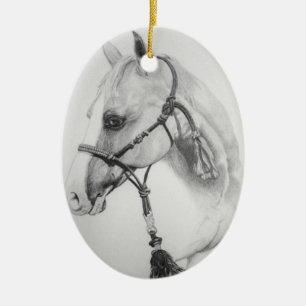 horse, rodeo ceramic tree decoration