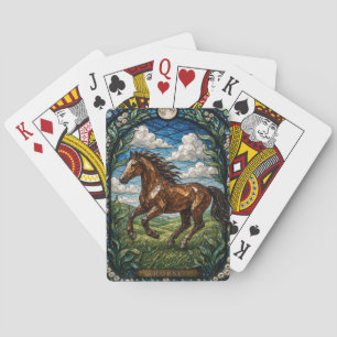 Horse Rolling Meadow Illumina Stained Glass Playing Cards