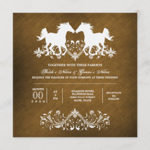 Horse romantic floral barn invitation