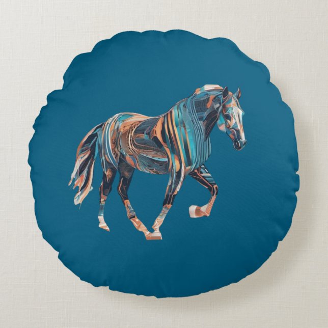 Horse Round Pillow (Front)