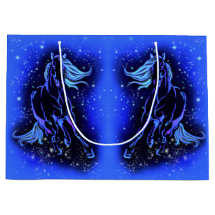 Horse Running At Blue Starry Night Gift Bag