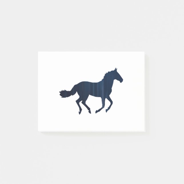Horse - Running - Dark Blue Post-it Notes (Front)