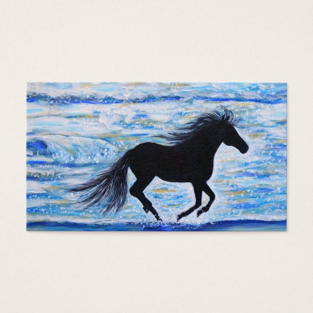 Horse Running Free by the Sea Business Card (Front)
