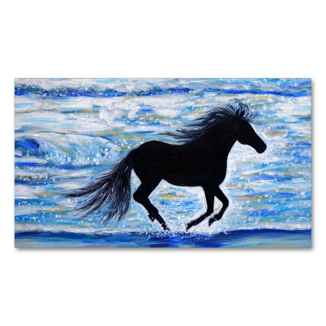 Horse Running Free by the Sea Business Card (Front)