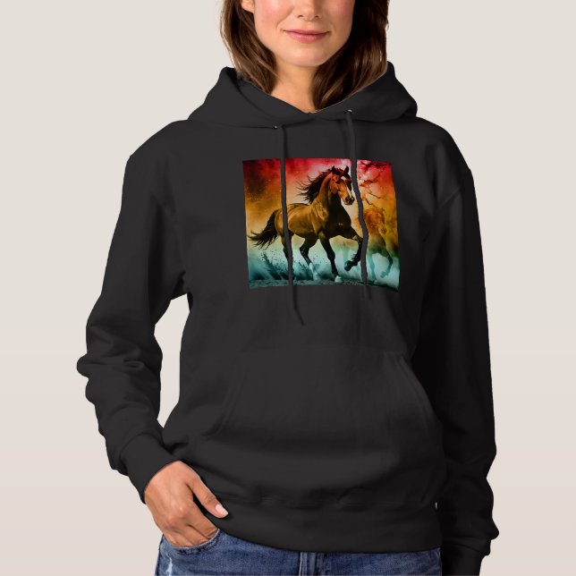 Horse running  hoodie (Front)