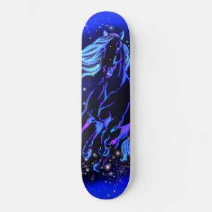 Horse Running In Moonlight Starry Night Skateboard