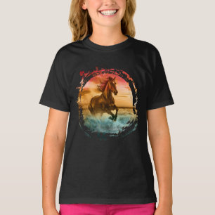 HORSE RUNNING IN SEASHORE SEASCAPE T-Shirt
