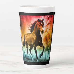 Horse running  latte mug
