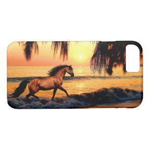 Horse running on sunset beach iPhone 8/7 case