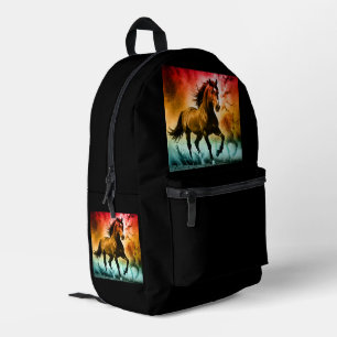 Horse running printed backpack