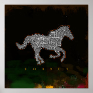 horse running prints