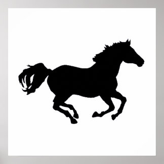 Horse Running Silhouette Poster